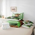 thumbnail image 6 of Castle Fairy Adults Female Men Highland Bull Bedding Comforter Set 7 Pieces,Colorful Floral Flowers Daisy Full Bedding Set Lightweight,Retro Farmhouse Animal Fitted Sheet Flat Sheet, 6 of 8