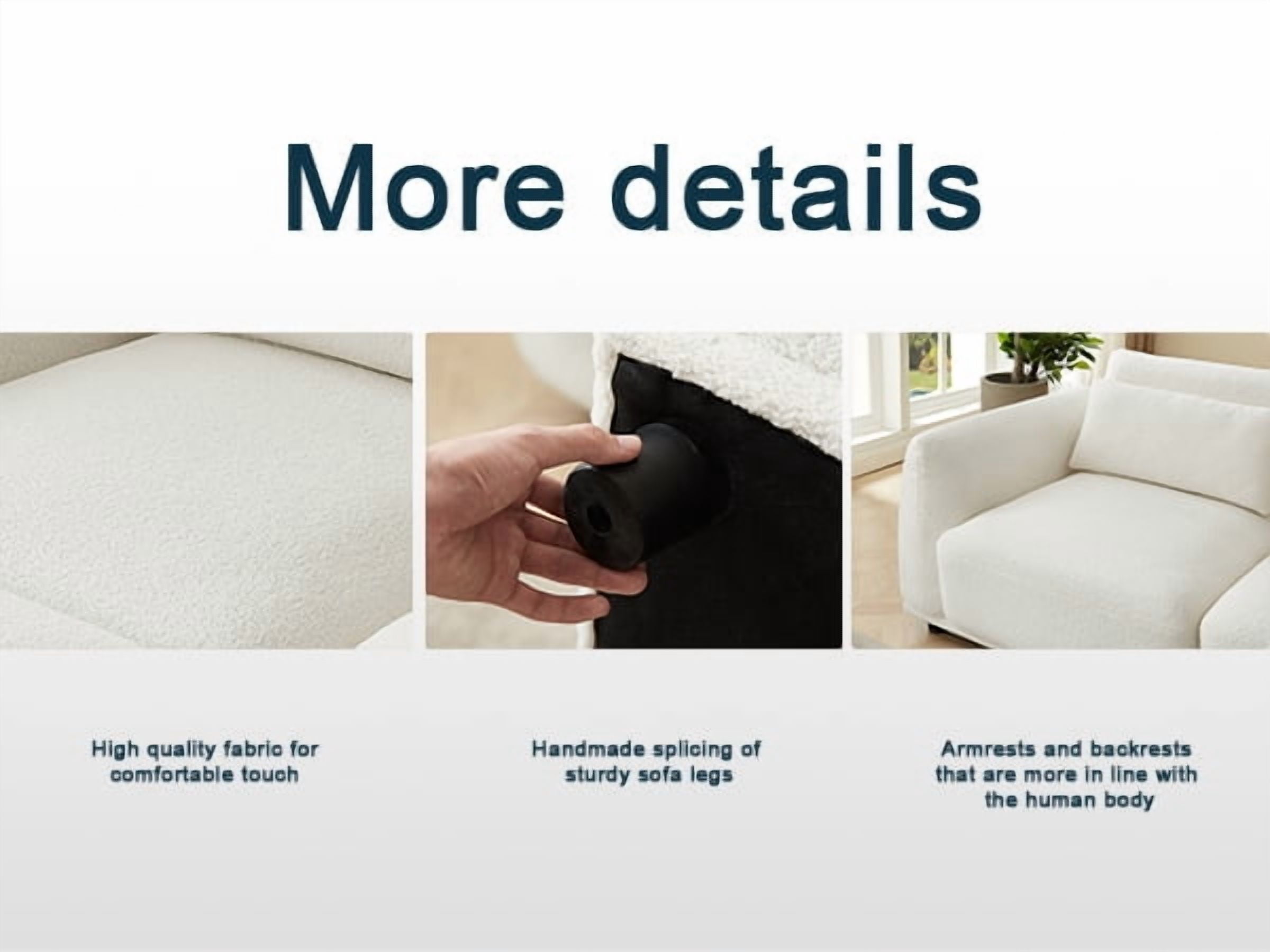 L Shaped Modular Sectional Couch with Removable Ottoman, Convertible Cloud Sofa for Living Room,Comfort Small Couch for Small Spaces(3 Set + 1 Ottomans - White)