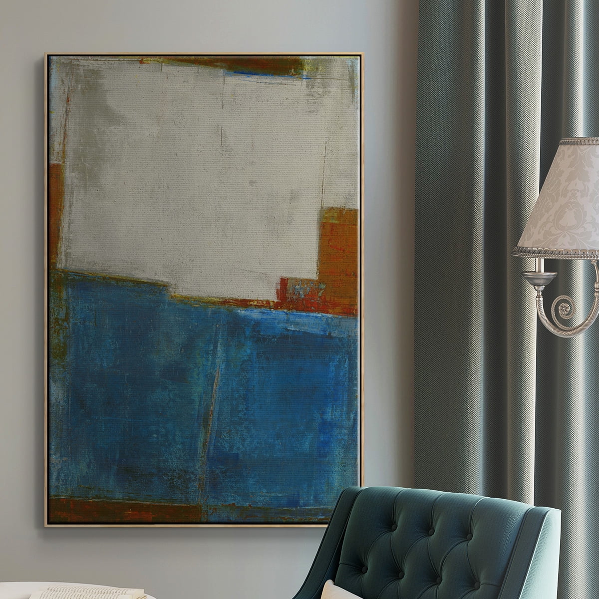 Steady Moves Framed Premium Gallery Wrapped Canvas - Ready to Hang - 27 x 41 - Natural Wood Floating Frame