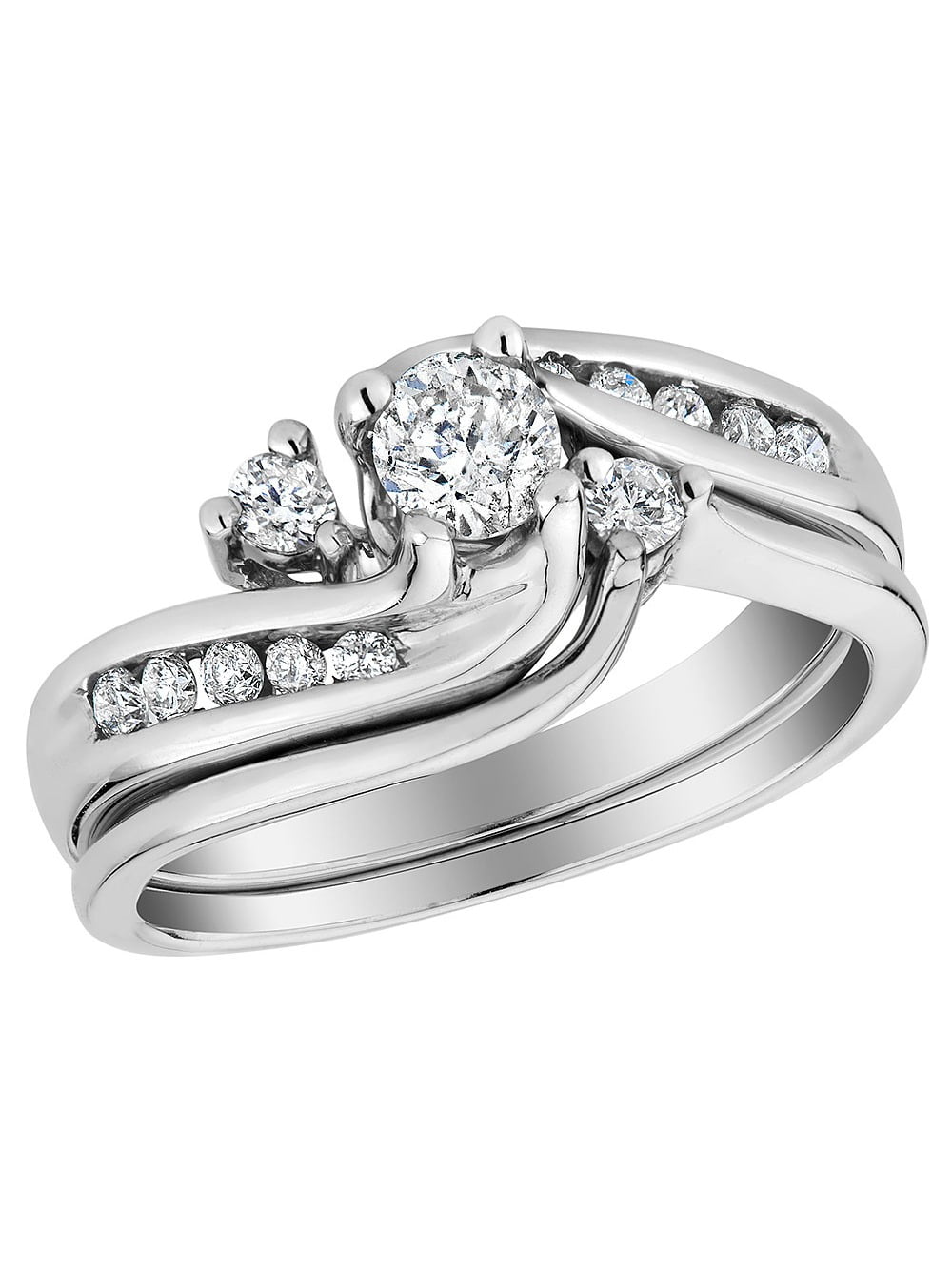 Gem And Harmony Diamond Interlocking Engagement Ring and