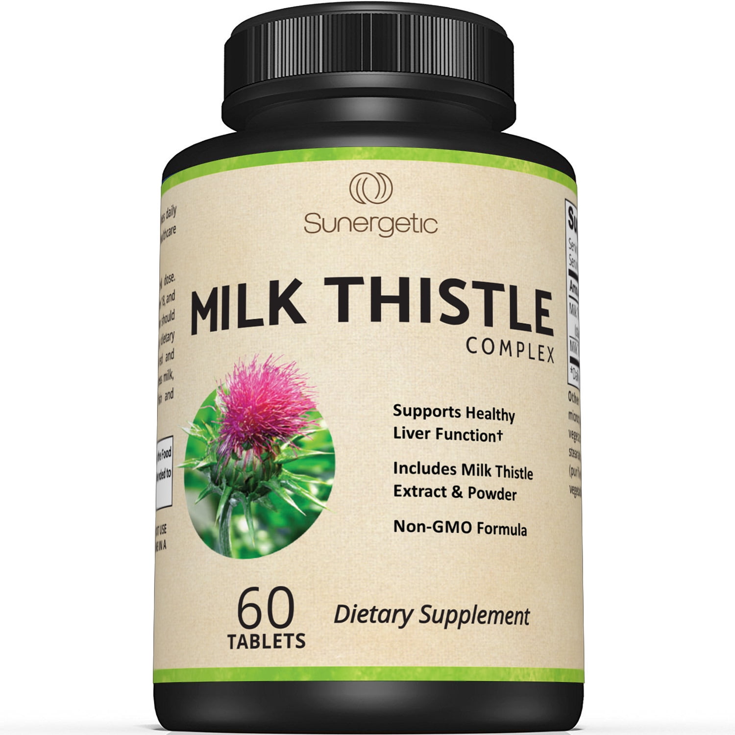 Premium Milk Thistle Complex - Supports Healthy Liver Function - Includes Milk Thistle Extract & Powder - Standardized to 80% Silymarin - 60 Milk Thistle Tablets