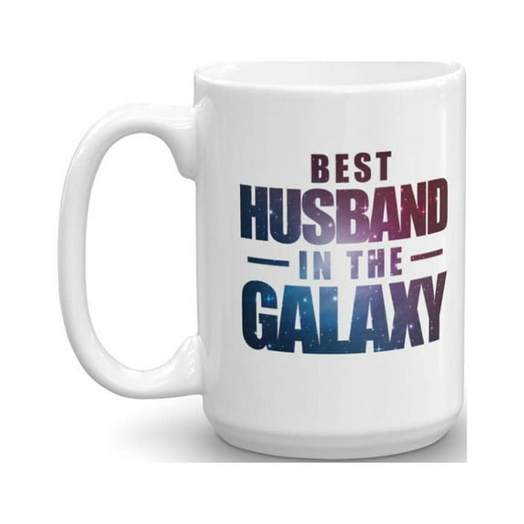 Best Husband In The Galaxy Outer Space Coffee & Tea Gift Mug, Birthday and 25th, 40th or 50th Anniversary Gifts from Wife (15oz)