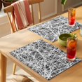 thumbnail image 4 of Spring Black Gray Cobweb Placemats Set of 8 Abstract Minimalist Farmhouse Lines Place Mats Indoor Wipeable Table Mats Washable Dining Table Placemats for Kitchen Holiday Party Home Decor 13x19 Inch, 4 of 9