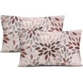 thumbnail image 2 of Dahlia Pillow Covers 12x20 Inch Set of 2 Summer Rust Geometric Flower Outdoor Decorative Throw Pillows Farmhouse Rust Red Pillow Case Linen Square Cushion Cover for Home Sofa Living Room, 2 of 6