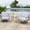 3PCS Swivel Chair-Brown, variant on HAPPATIO 3-Pc Aluminum Patio Sofa Set, Outdoor Conversation set, Include Patio Swivel Sofa x2, Side Table, Rope Design Backrest, for Yard, Deck