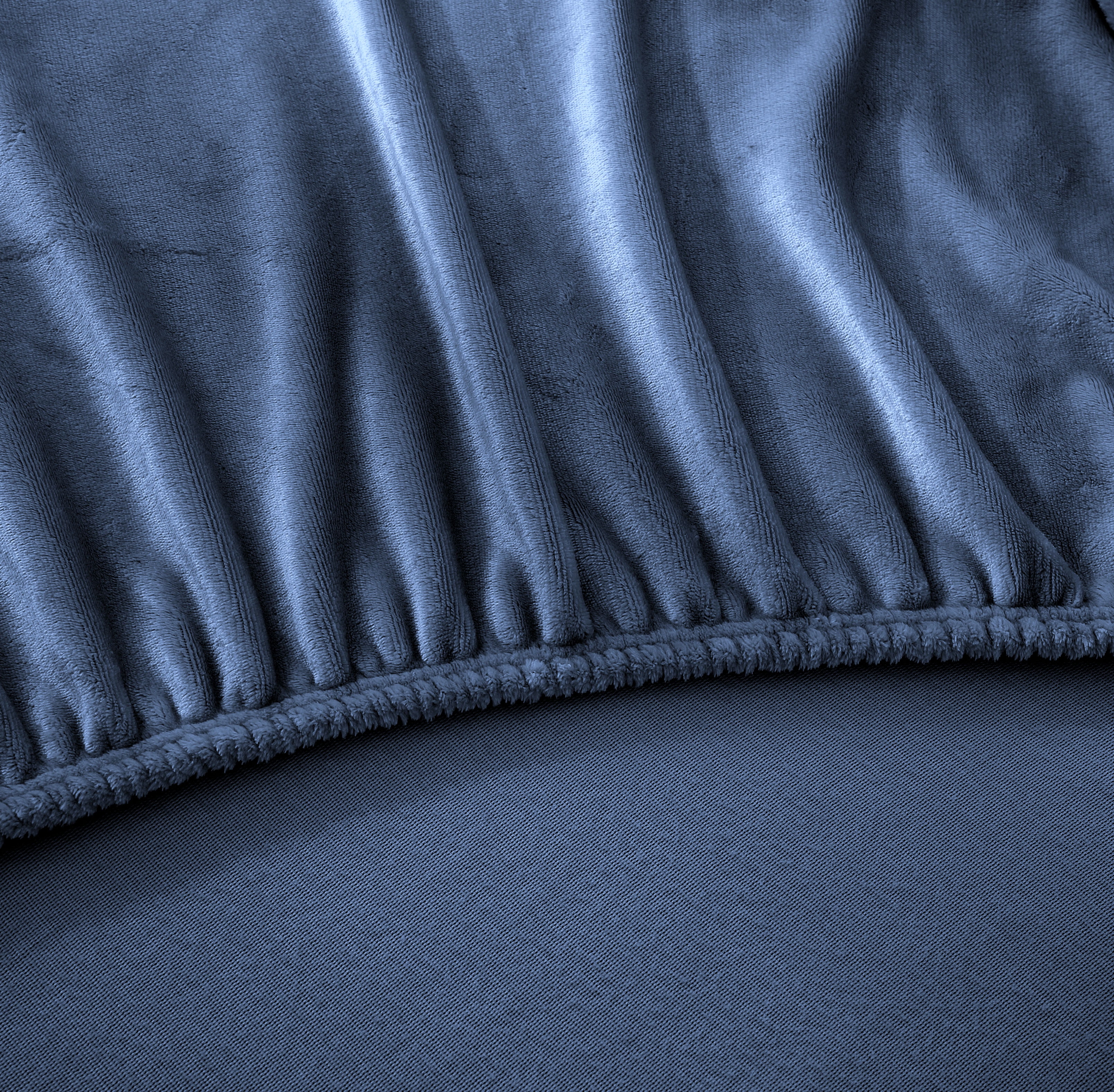 Swift Home Luxury 1 Piece Flannel Plush Fur Fitted Sheet, Ultra-Soft, Deep Pocket Fit, All Season Warmth, Double Size, Navy