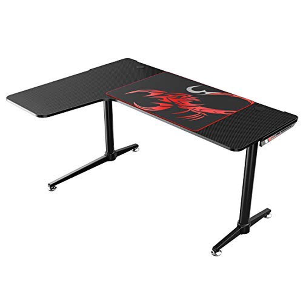 Eureka Ergonomic 60" x 43" L Shaped Carbon Fiber Textured Computer