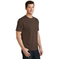 thumbnail image 4 of Port & Co Adult Male Men Plain Short Sleeves T-Shirt Dark Choc Brn Medium, 4 of 6