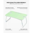 thumbnail image 5 of Foldable Lap Desk for Laptop, Portable Lap Table with Cup Holder, Tablet Slot & Lifting Handle for Working, Writing, Drawing & Eating - Green, 5 of 6