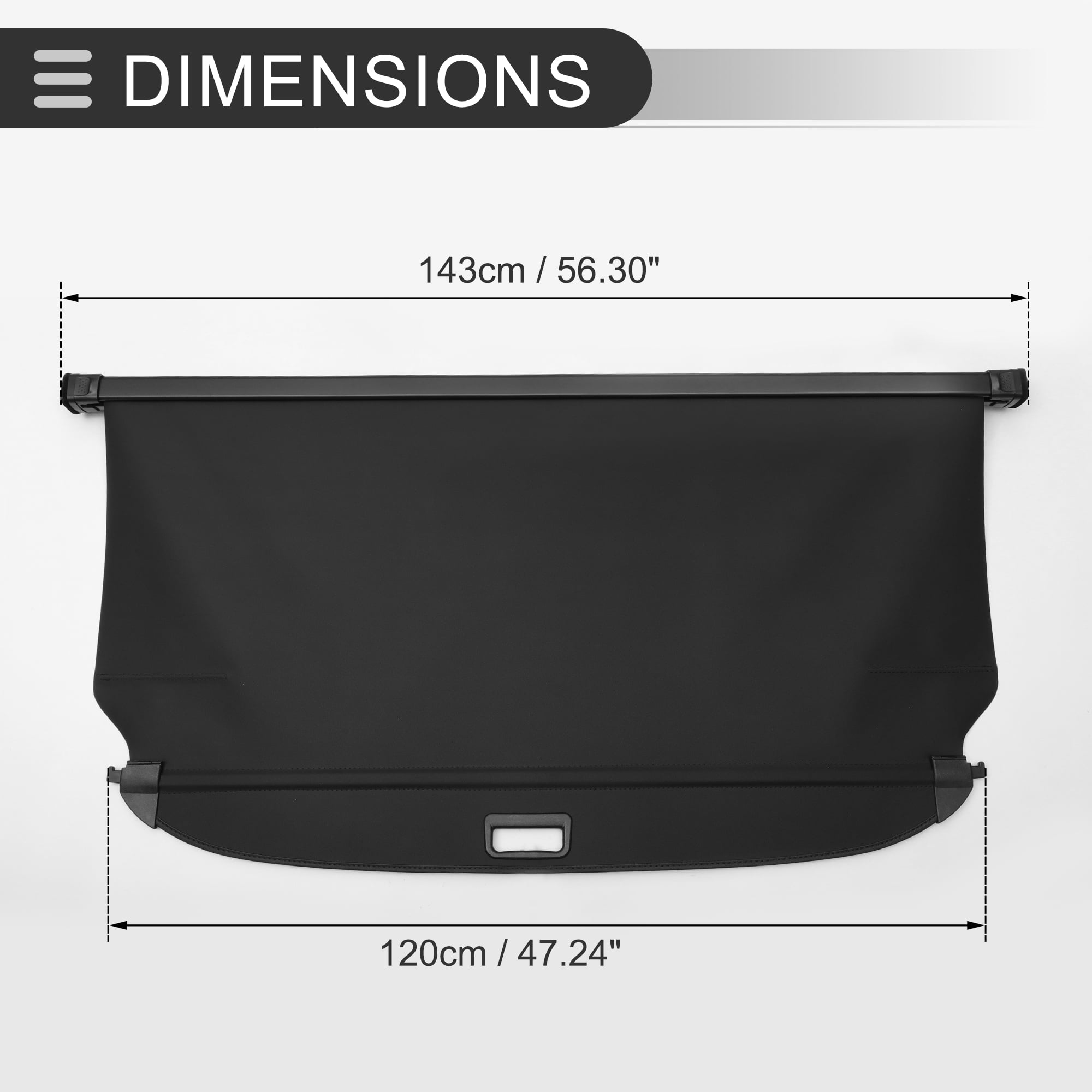 Unique Bargains Retractable Cargo Cover for Hyundai Trunk Parcel Shield Shade Black