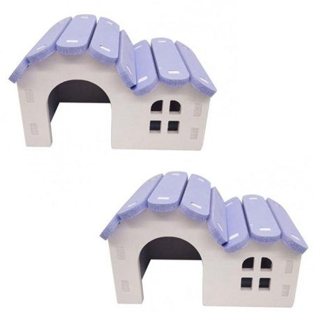 2 pcs PVC Material MIni for Small Animals Habitats Hamster Hut Hamster House Mice Toy Chinchilla Villa PURPLE