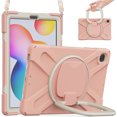 thumbnail image 2 of XYX Tablet Case for Samsung Galaxy Tab S6 Lite (SM-P610/P613/P615/P619), 360 Degree Rotating Hand Grip Shockproof Cover with Shoulder Strap, Rose Gold, 2 of 7