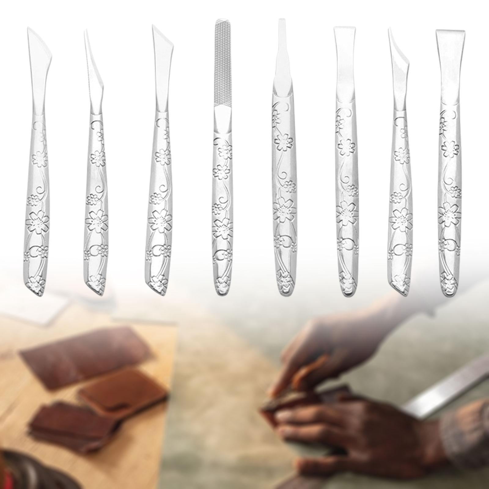 balikha 8 Pieces Leather Carving Knives,Replace ,DIY Crafting Nicking Tools,Leathercraft Working Tool for Repairing Arts Crafts