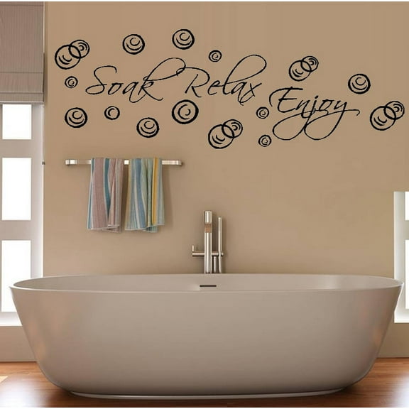 Decal ~ SOAK RELAX ENJOY #2 ~ WALL DECAL, 13" X 38" LRG