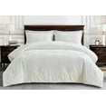 thumbnail image 2 of Chezmoi Collection Lux 3-Piece Cream White Velvet Comforter Set King Size, All Season Lush Plush Velvet Bedding Set with Soft Washed Microfiber Reverse, 2 of 9
