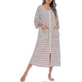 thumbnail image 2 of Womens Robes Dressing Gowns,women Zipper Robe Short/long Sleeve Housecoat Soft Zip Up Bathrobe With Pockets Nightwear Sleepwear, 2 of 5