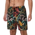 thumbnail image 2 of Daiia Snake And Flower Mens Swim Trunks Swim Shorts Quick Dry Swim Shorts with Mesh Lining Pockets-Small, 2 of 9