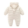 thumbnail image 3 of 0-24M Baby Infant Winter Snowsuit Coat Romper Hooded Double Zipper Warm Jumpsuit for Boys Girls, 3 of 9
