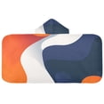 thumbnail image 5 of Yayeee Kids Hooded Towels Toddler Soft Absorbent Beach Bathing Wrap 50" x 23.5", Blue Abstract Wavy, 5 of 5