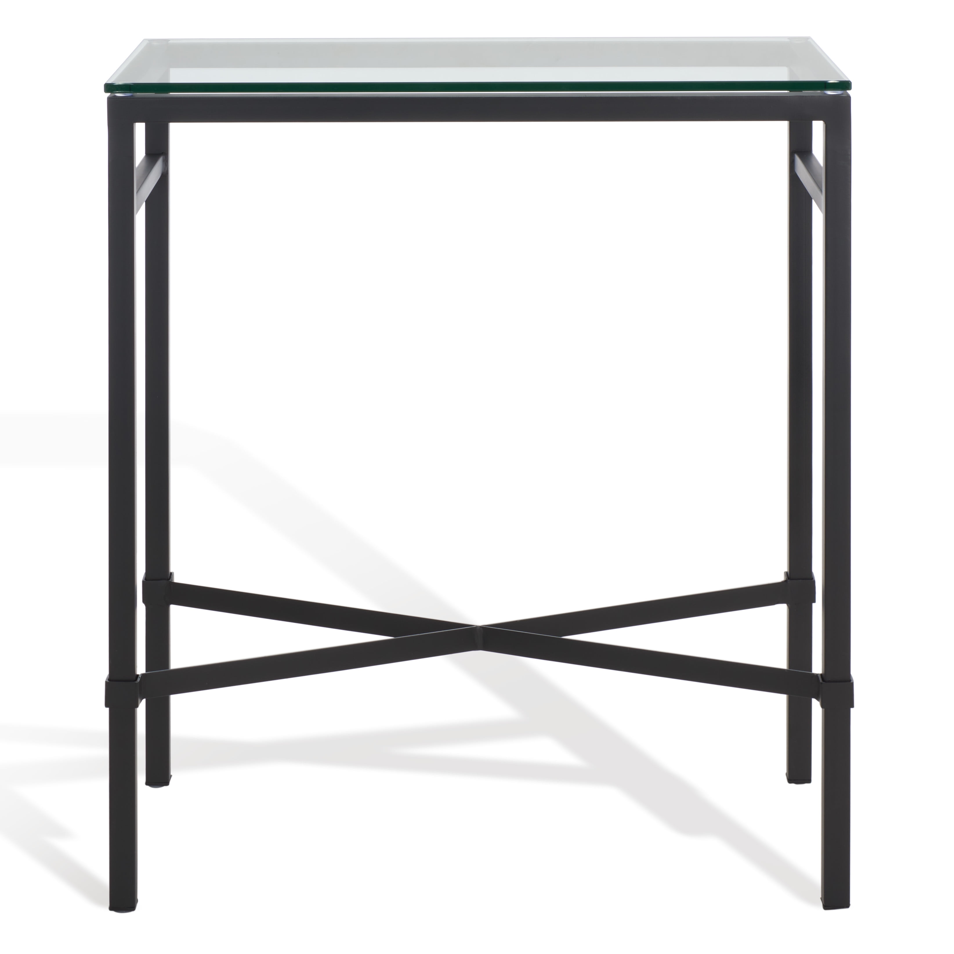SAFAVIEH Couture Viggo Antique Gold Glass サイドテーブル SAFAVIEH Couture Viggo Glam Glass Top Metal Side Table