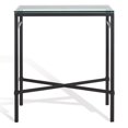 thumbnail image 2 of SAFAVIEH Couture Viggo Glam Glass Top Metal Side Table, Black, 2 of 9