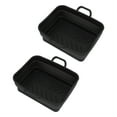thumbnail image 1 of Fryer Liner, 2Pcs Silicone Air Cooker Pot with Handle Rectangular Fryer Liner Tray Replacement for Kitchen Cooking Accessories, 1 of 8