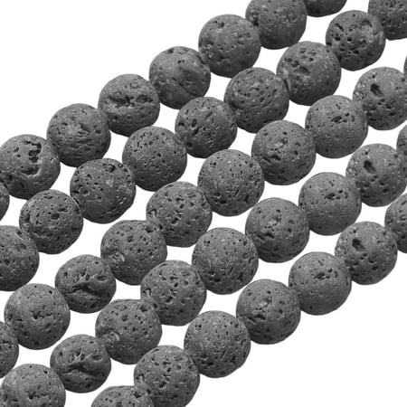 620pcs 6mm Natural Lava Beads - Undyed Gray Chakra Beads