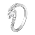 thumbnail image 2 of Ratan Gems White Moissanite Gemstone Engagement Ring, 925 Sterling Silver, 2 of 6