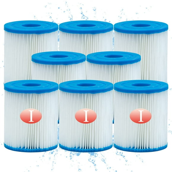 MRSTOT Cartouche de Filtre de Piscine Type I 58093 Cartouche de Filtre de Remplacement pour Pompe de Filtre 300/330 Gal/H pour Vagues d'Été Pompe de Piscine hors Sol (8 Pcs)