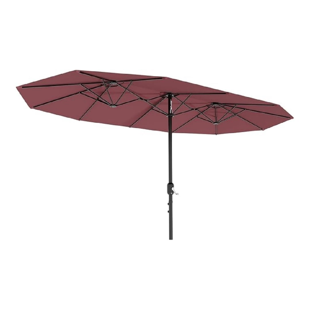 13FT Outdoor Umbrellas for Patio, Double-Sided Rectangular Patio Umbrella Market Umbrella with Base Waterproof and Windproof Fade Resistant Canopy for Deck Pool Garden Backyard