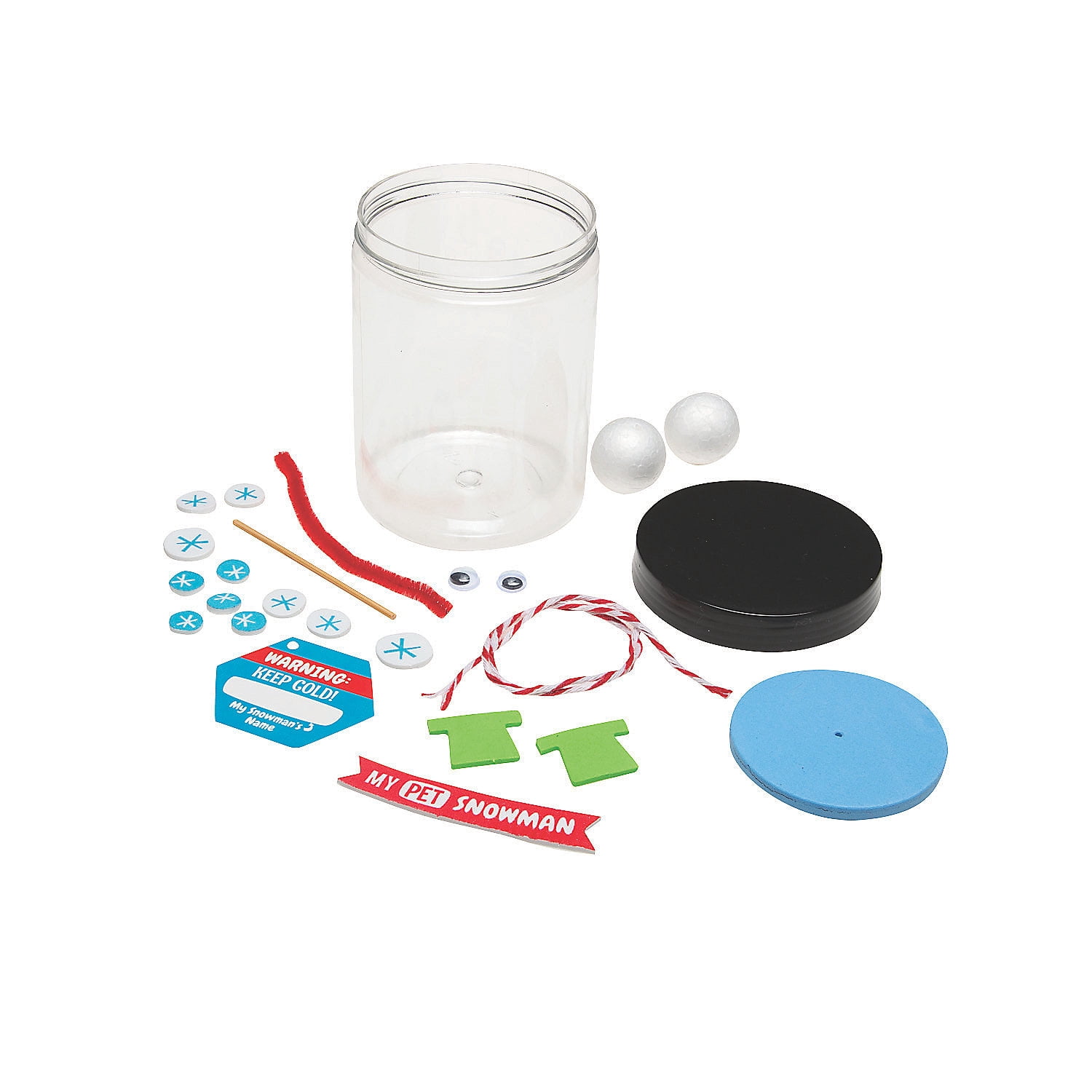 Pet Snowman in a Jar Craft Kit - Makes 6, Craft Kits, Winter, 6 Pieces