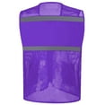 thumbnail image 2 of Toptie Mesh Safety Vest Zipper Team Volunteer Uniform Vest, Reflective Running Vest with Pockets, Slim Fit-Purple-XL, 2 of 3