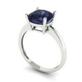thumbnail image 2 of 2.5 ct Cushion Cut Simulated Blue Sapphire Solitaire Engagement Ring for Women in 18K White Gold, 2 of 5