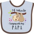 thumbnail image 3 of Inktastic Sloth I'd Rather Be Hanging with Papa Boys or Girls Baby Bib, 3 of 4