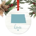 thumbnail image 2 of US State Round Metal Christmas Ornament, Rustic Light Wood Print, North Dakota Home, Includes Ribbon and Gift Bag, 2 of 2