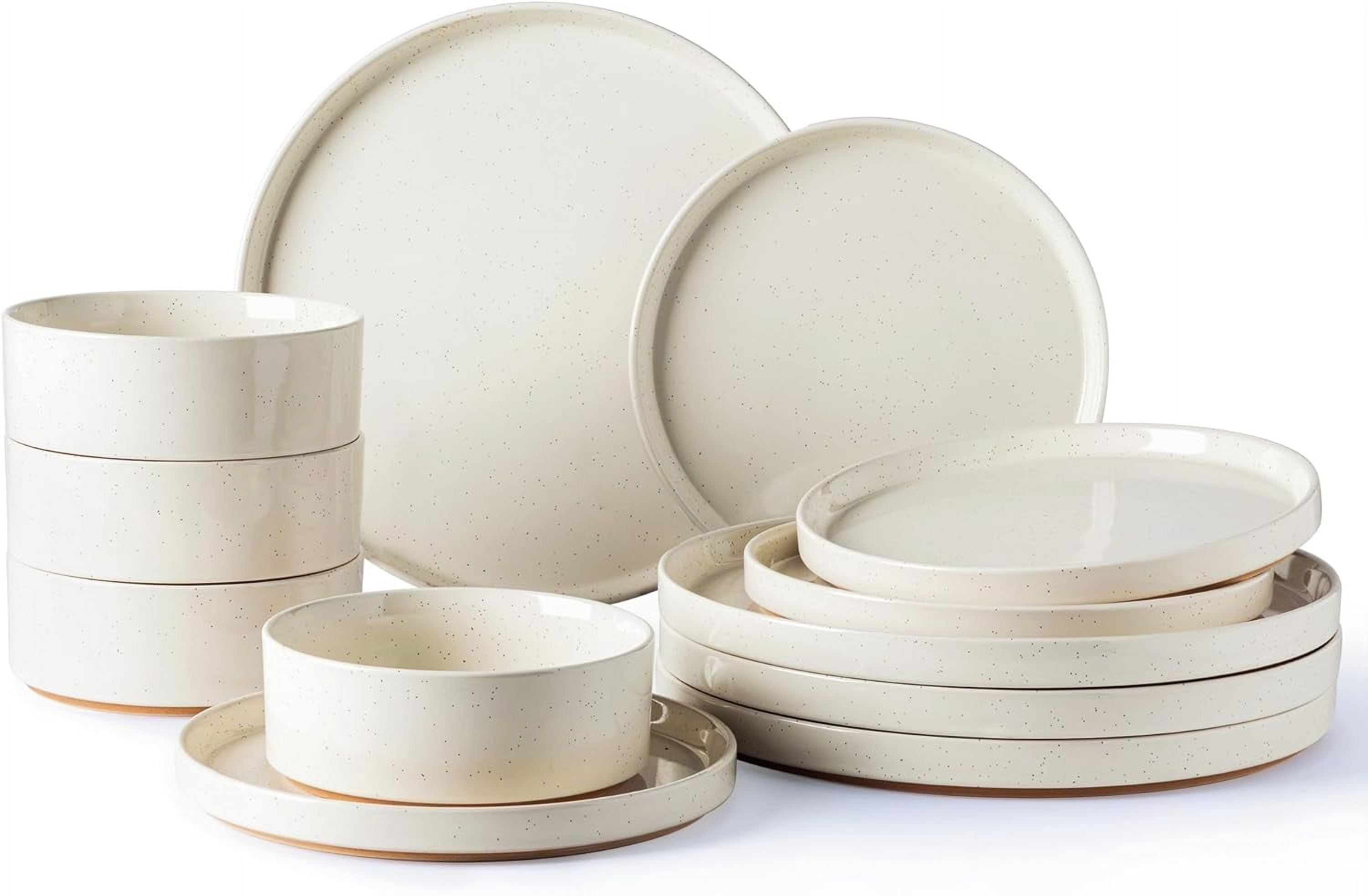 AmorArc Set Stoviglie 24 Pezzi In Ceramica Reattiva – Piatti E Ciotole Fatte A Mano Per 8 Persone - 5