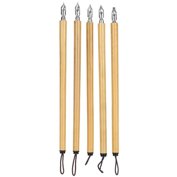 Pluma de inmersión de bambú, 5 piezas, pluma de inmersión, suministros escolares hechos a mano, pluma de inmersión, estándares líderes en la industria