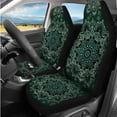 thumbnail image 2 of Uorisanigo Green Mandala 14 Pcs Car Seat Covers Full Set with Steering Wheel Cover,Seat Belt Covers Cup Holder Center Console with Keychain Universal Fit Interior Accessories for SUV Truck, 2 of 6