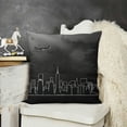 thumbnail image 2 of SHANXI New York Skyline Pillowcase American City Silhouette Pillow Covers Abstract Urban Line Throw Pillow Covers Statue of Liberty Pillow Covers 24x24in, 2 of 5