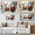 thumbnail image 4 of Designart "Winter Wonderland Santa and His Deer" Animals Framed Wall Art Decor - Modern Farmhouse Red Deer Entryway Framed Wall Art Print, 4 of 6