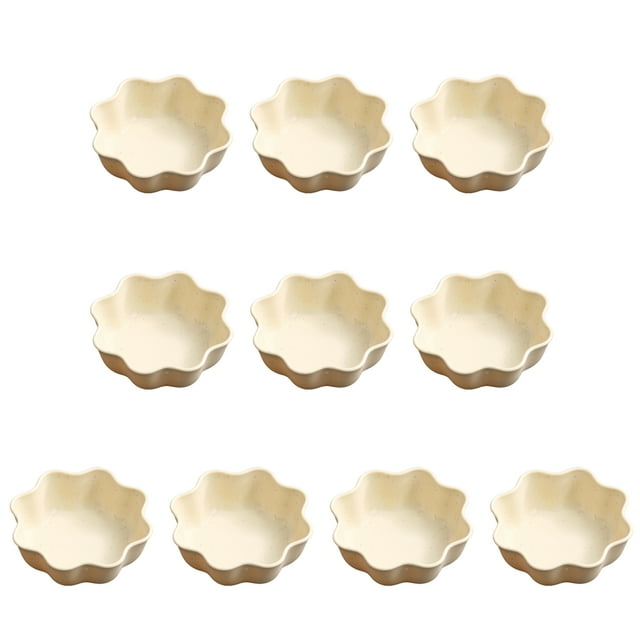 10 Pcs Plat à Trempette Surface Lisse Qualité Alimentaire Réutilisable Forme Ronde/fleur Bol à Sauce Cuisine Fournitures Ménagères