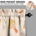 thumbnail image 3 of Mushroom (39) Kitchen Curtains - Vintage Tier Curtains for Bathroom Living RV Rod Pocket Window Drapes 36 Inch 2 Panels Set 27.5"x39" Window Treatment Tiers, 3 of 4