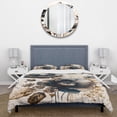 thumbnail image 3 of Designart "Poppy Flowers in Navy Blue and Gold I" Floral & Botanical Bedding Covert Set - Poppy Blue Floral Bed Set With 2 Shams, 3 of 6