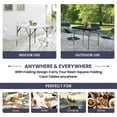 thumbnail image 4 of 2.9ft Square Folding Table Resin Card Table Multipurpose Foldable Table Square Fold Up Table for Indoor Kitchen Dining Room Outdoor Camping Picnic by Naomi Home - White, 4 of 9