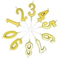 thumbnail image 3 of 10Pcs Birthday Cake Number Candle 3D Number Shape Cake Decoration For Celebrations Golden Party Atmosphere Enhancement, 3 of 5