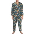 thumbnail image 3 of Fuzoiu Beach Dog Print Men's Long-Sleeved Pajama,Lounge Button Down Nightwear,Mens Notch Collar Pajama Set -XX-Large, 3 of 7