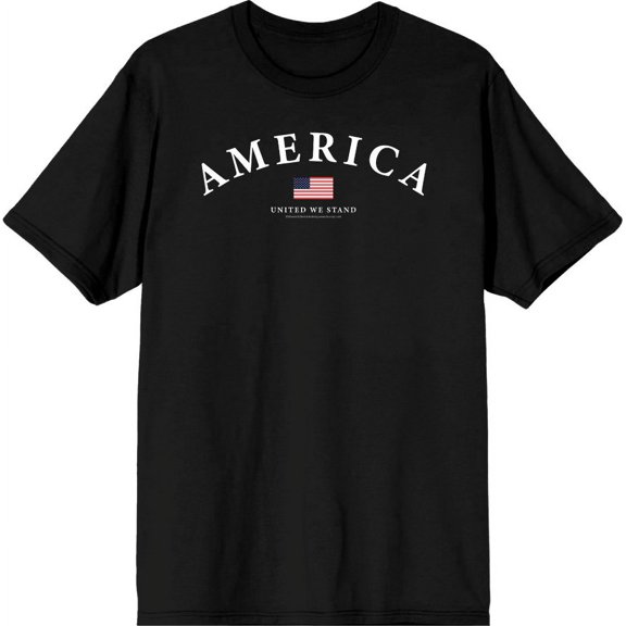 Americana America Flag Men's Black Crew Neck Short Sleeve Tee-Medium