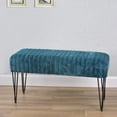 thumbnail image 4 of Home Soft Things Super Soft Faux-Fur Upholstered Bench Ottoman, Dragonfly, 46"x16"x22", 4 of 6