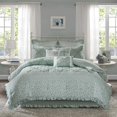 thumbnail image 2 of Mindy 9 Piece Cotton Percale Comforter Set Aqua King, 2 of 5
