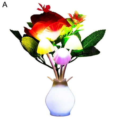 

Desheus Atmosphere Lamp Lightweight Exquisite Plastic Vase Mushroom Night Lamp for Home Decoration